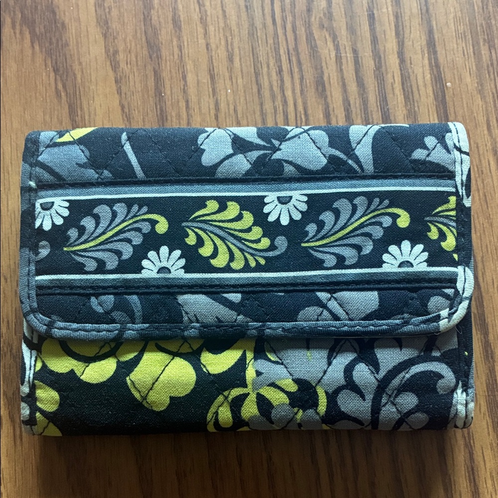 Vera Bradley Black and Yellow Floral Wallet